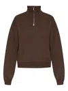 Jacquemus The Gros Grain Zipped-rollneck Sweatshirt In Brown