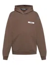 Jacquemus Gros Grain Hooded Sweatshirt In Brown