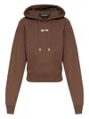 Jacquemus Drawstring Hood Gros-grain Hoodie In Brown