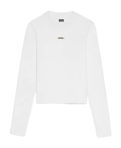 JACQUEMUS JACQUEMUS LOGO PATCH LONG-SLEEVED TOP