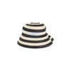 JACQUEMUS LOGO PATCH STRIPED WOVEN HAT