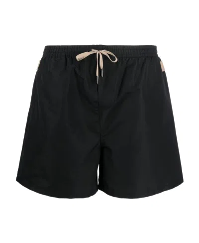 Jacquemus Logo Patch Swim Shorts In Black