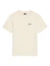 Jacquemus 'le T-shirt Gros Grain' Beige T-shirt With Logo Patch On The Front In Neutral