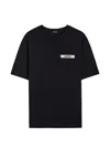 Jacquemus Minimalist Black Short-sleeve Cotton T-shirt With Patch Detail In Black