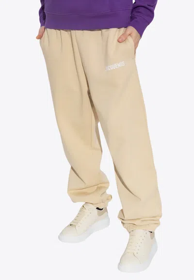 Jacquemus Logo-patch Track Pants In Beige