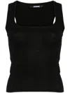 Jacquemus Logo-tag Ribbed Sleeveless Top In 黑色