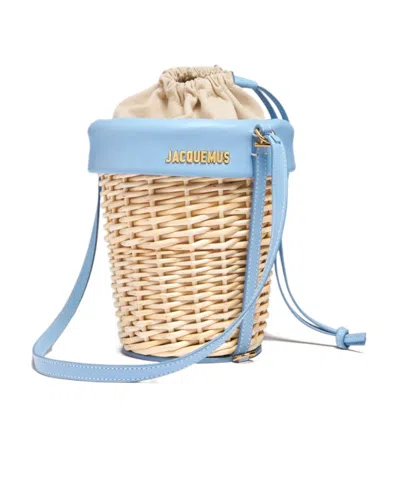 Jacquemus Logo-plaque Bucket Bag In Nude