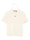 Jacquemus Gros Grain Crew Neck Cotton Blend Top In Neutral