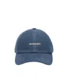 Jacquemus La Casquette Gadjo In Raw Denim Accessories In Blue