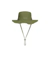 Jacquemus Le Bob Artichaut Bucket Hat Unsiex Khaki In Cotton In Green