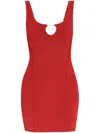 JACQUEMUS LOGO-PLAQUE KNITTED MINI DRESS