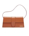 Jacquemus Long Leather Shoulder Bag With Rectangular Shape In Brown