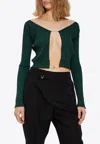 Jacquemus Logo-plaque Logo-plaque Cardigan In Green