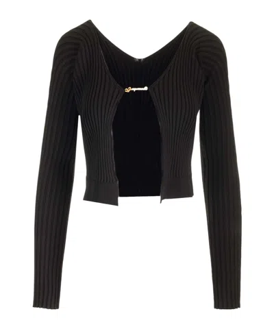JACQUEMUS JACQUEMUS LOGO PLAQUE LONG-SLEEVED CARDIGAN