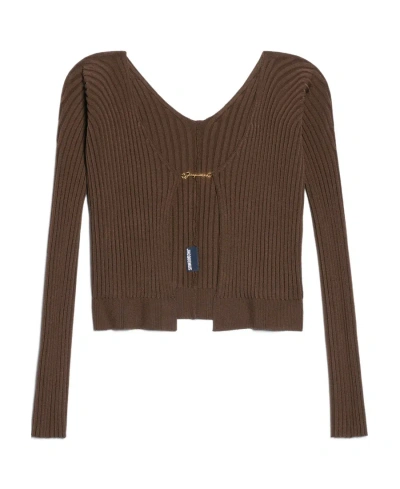 JACQUEMUS JACQUEMUS LOGO PLAQUE LONG-SLEEVED CARDIGAN