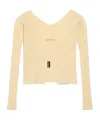 Jacquemus Logo Plaque Long-sleeved Cardigan In Light Yellow