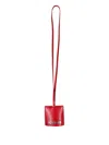 Jacquemus Logo-plaque Travel Keychain In Red