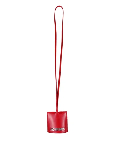 Jacquemus Logo-plaque Travel Keychain In Red