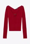 Jacquemus Pralu Ribbed Top In Red