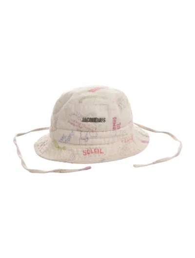 Pre-owned Jacquemus Logo Print Bucket Hat In Neutral