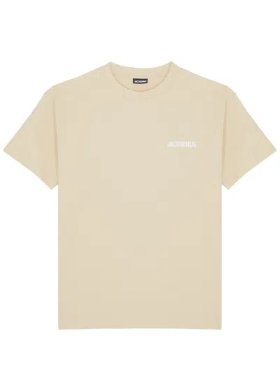 Jacquemus Logo-print Cotton T-shirt In Neutral
