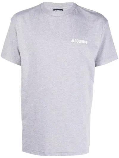 Jacquemus Logo Print Cotton Jersey T-shirt In Grey