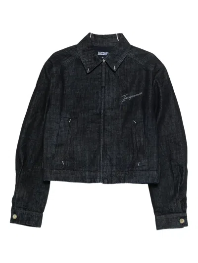 Jacquemus Logo-print Denim Jacket In Black