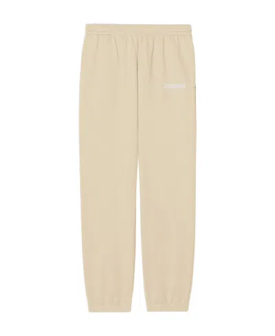 Jacquemus Logo-print Organic-cotton Track Pants In Nude