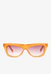 Jacquemus Logo Print Square Sunglasses In Brown
