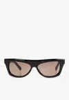 Jacquemus Logo Print Square Sunglasses In Gray
