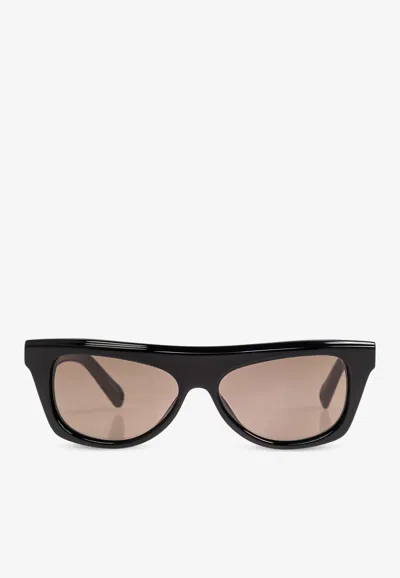 Jacquemus Logo Print Square Sunglasses In Gray