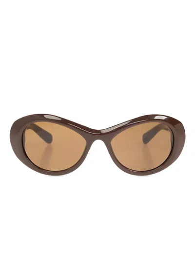 Jacquemus Logo-print Sunglasses In Brown