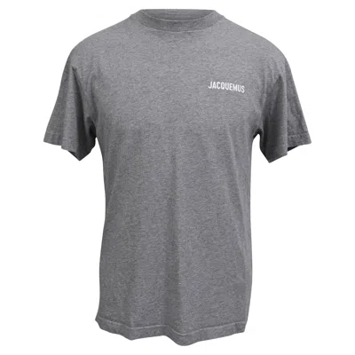 Pre-owned Jacquemus Logo Print T-shirt In White Cotton In Grey