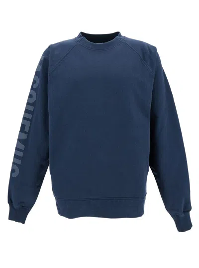 Jacquemus Logo Printed Crewneck Sweatshirt In Blue