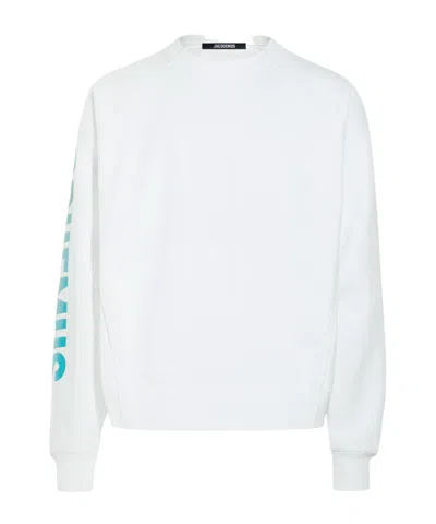 Jacquemus Logo Printed Crewneck Sweatshirt In White
