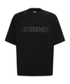 Jacquemus 'le T-shirt Typo' Black Crewneck T-shirt With Logo Lettering On The Front In Black
