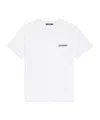 Jacquemus Le T-shirt Gros Grain White T-shirt With Logo Patch On The Front In Cotton Man In White
