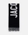Jacquemus The Brushed Wrap Scarf With Fringed Detail In Black
