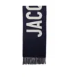 Jacquemus Fringe Logo Scarf In Black