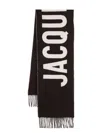 Jacquemus Men Dark-brown Wraparound Style Fringed Edges Rectangular Shape In Brown
