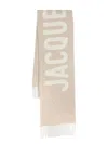 Jacquemus Intarsia-knit Logo Scarf In Neutrals