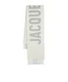 Jacquemus Le Charpe Logo Virgin Wool Scarf In White