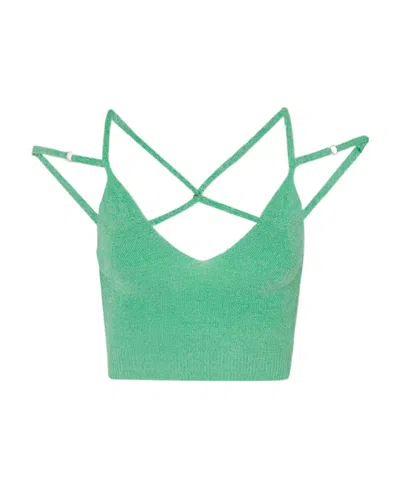 Jacquemus Logo Short Shoulder Sling In Green