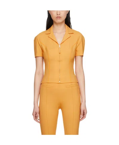 Jacquemus Logo Short-sleeved Shirt In Orange