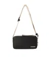 Jacquemus Le Cuerda Canvas-trimmed Leather Messenger Bag In Black