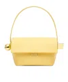 Jacquemus Le Rond Carre Leather Shoulder Bag In Yellow
