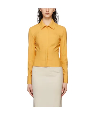 Jacquemus Logo Slim Shirt In Yellow