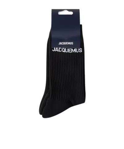 Jacquemus Logo Socks In Black