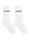 Jacquemus Logo-embroidered Socks In White
