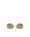 Jacquemus Oval Frame Sunglasses Sunglasses In Nude